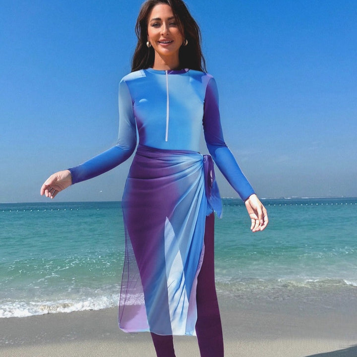 Damen modischer UV-Schutz-Surfsuit mit Wickeldetail Drune