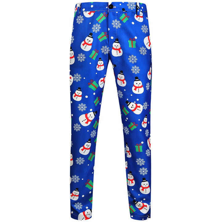 Herren Weihnachtliche Slim‑Fit Chinohose mit Allover-Santa‑Print und Stretchkomfort Drune