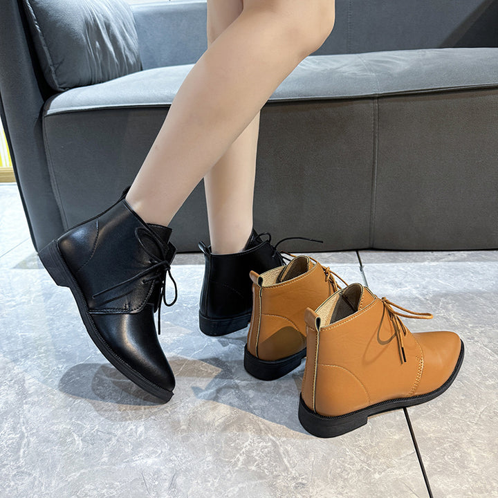 Damen elegante Stiefeletten mit spitzem Zehenbereich und hochwertigem Leder Drune