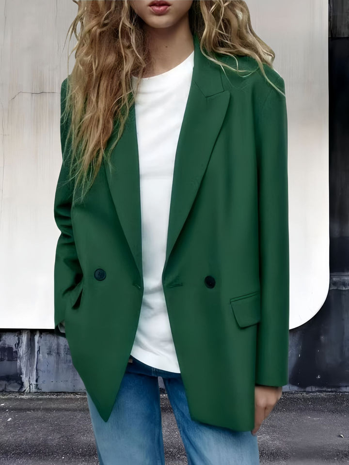 Damen Elegante und moderne Double-Breasted Blazerjacke Drune