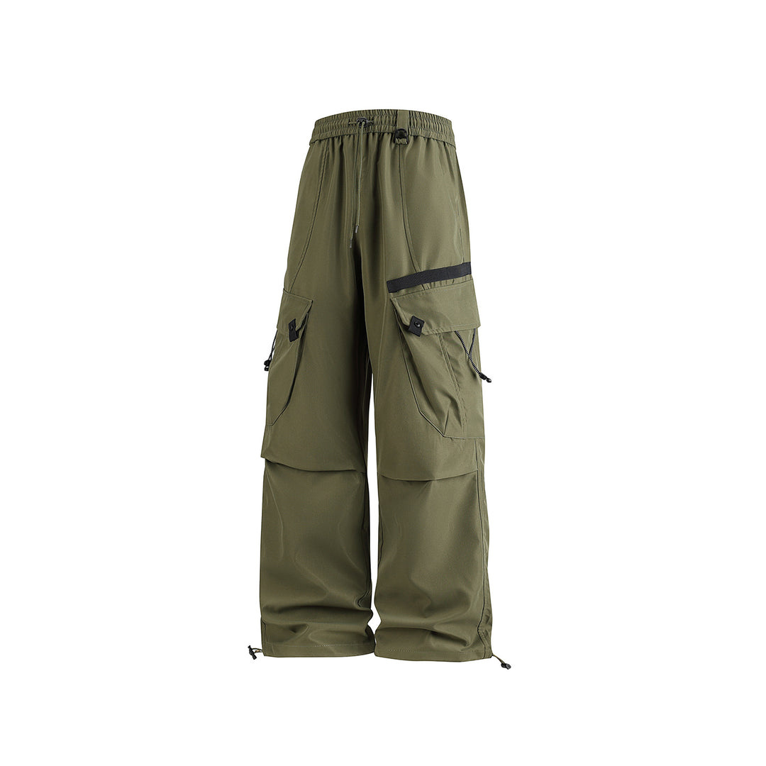 Herren Weite Utility-Cargo-Hose mit Tunnelzugbund, Multifachtaschen und verstellbaren Beinabschlüssen Drune