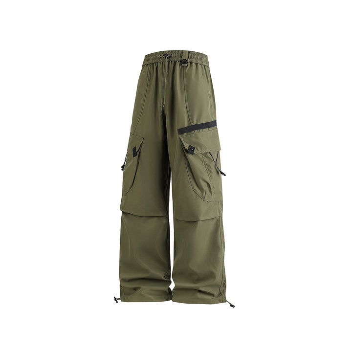 Herren Weite Utility-Cargo-Hose mit Tunnelzugbund, Multifachtaschen und verstellbaren Beinabschlüssen Drune
