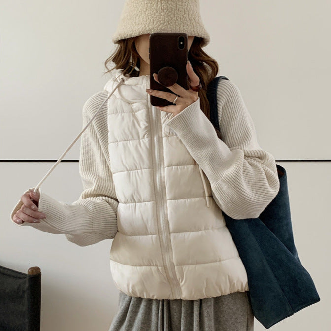Damen Isolierte Hybridjacke mit voluminösen Ärmeln und Kapuze Drune