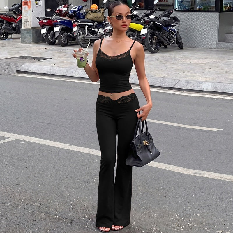 Damen Lässiges Oberteil und weiter geschnittene Hose Set Drune