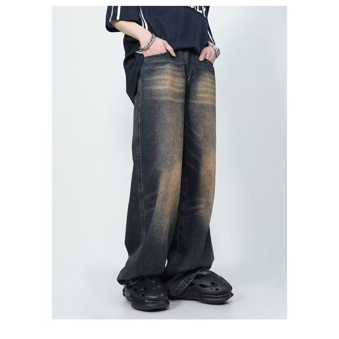 Herren Wide-Leg Jeans im lässigen Vintage-Design mit einzigartiger Waschung Drune