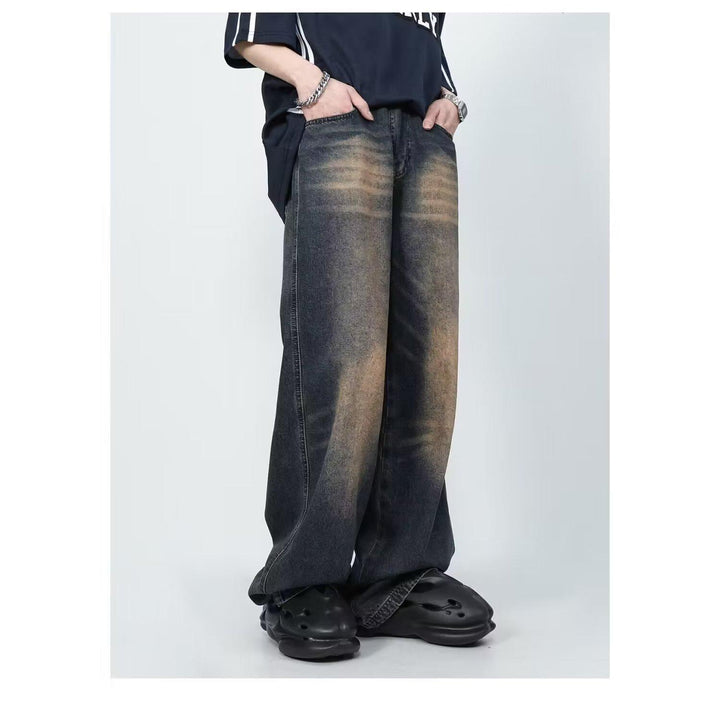 Herren Wide-Leg Jeans im lässigen Vintage-Design mit einzigartiger Waschung Drune