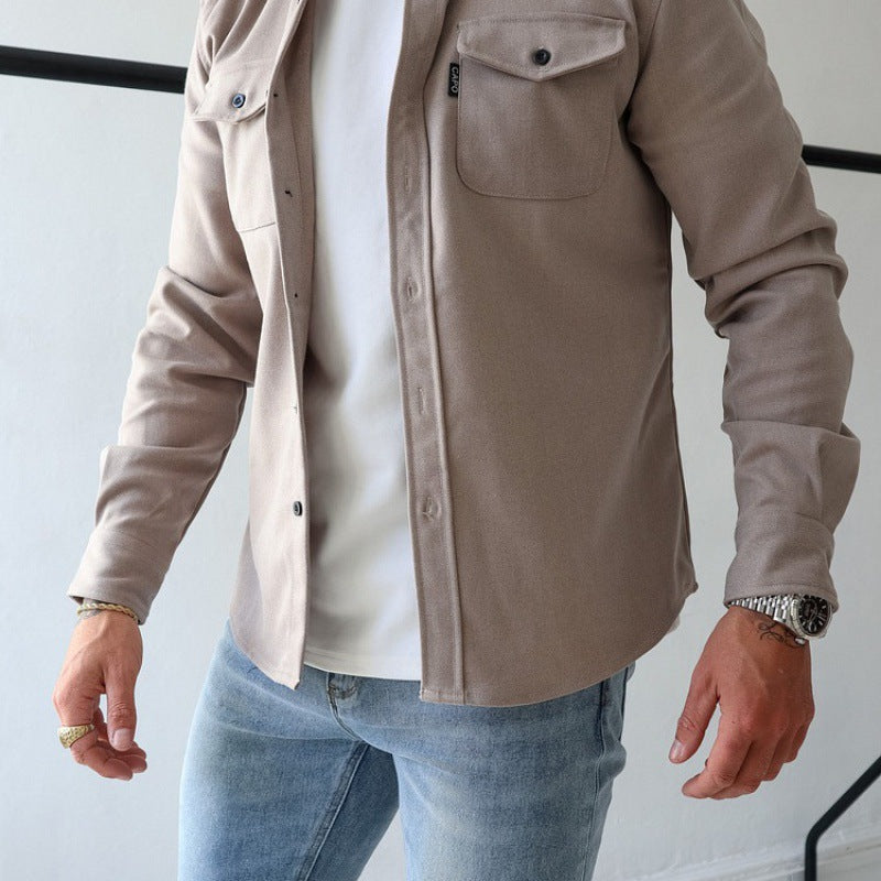 Herren Hemdjacke mit Brusttaschen und taillierter Passform Drune