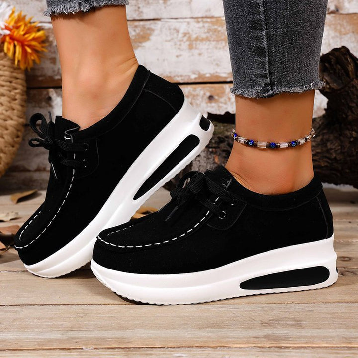 Damen Keil-Sneaker im Mokassin-Stil mit dämpfender Luftkissen-Plateausohle Drune