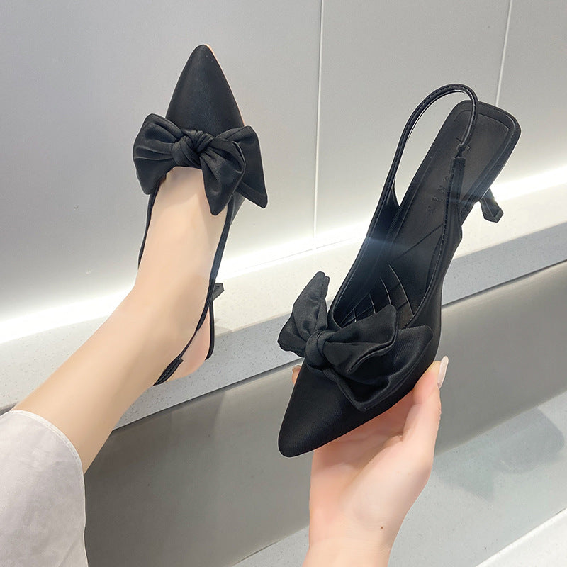 Damen elegante Slingback-Pumps mit modischem Schleifen-Detail und komfortablem Blockabsatz Drune
