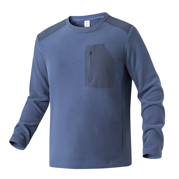 Herren Thermofleece-Pullover mit Brust-Reißverschluss und technischem Rundhalsausschnitt Drune