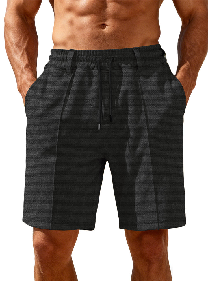 Herren nan Chino-inspirierte Relax-Shorts mit Bundfalten elastischem Tunnelzug und Eingrifftaschen Drune