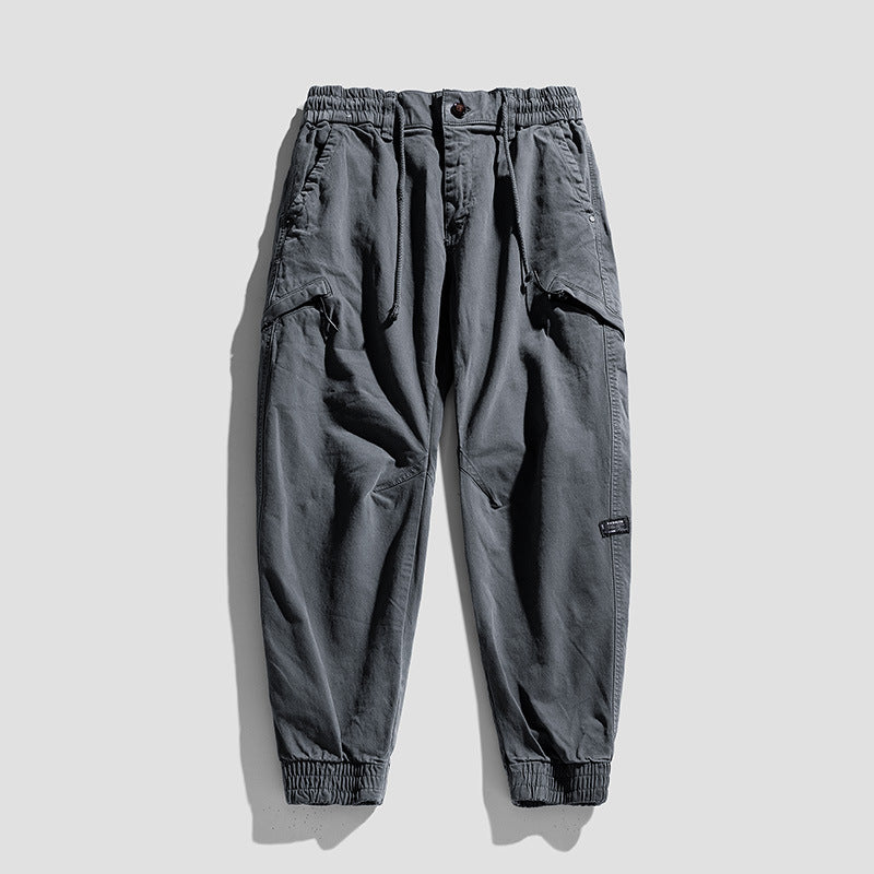 Herren Cargo-Jogginghose im Utility-Look mit elastischem Bund, Kniepaneelen und Klappentaschen Drune
