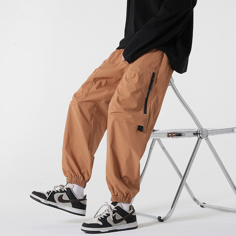 Herren Baggy-Tech-Cargo-Hose mit Ripstop‑Nylon, Knieabnähern & elastischem Bündchen Drune