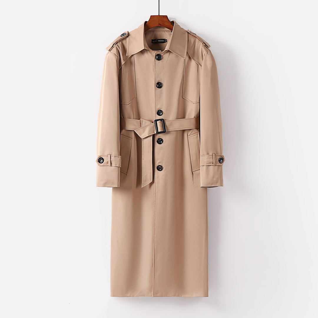 Damen eleganter leichter Trenchcoat mit Epauletten und Knopfleiste Drune