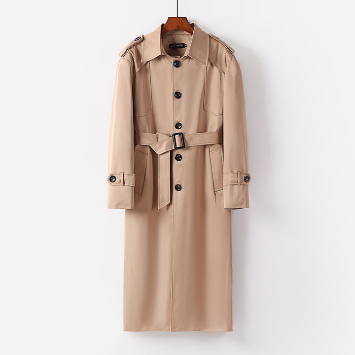 Damen eleganter leichter Trenchcoat mit Epauletten und Knopfleiste Drune