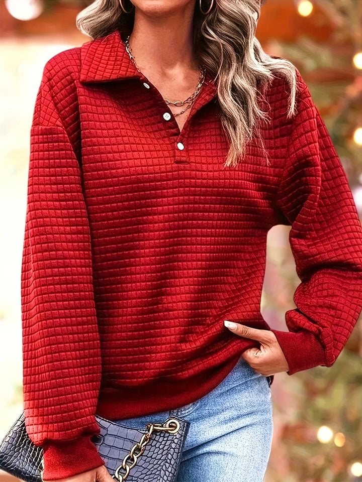 Damen lässiger Pullover mit strukturiertem Stoff Drune