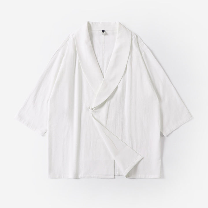 Unisex Oversize-Kimono-Jacke mit Schalkragen und Wickelverschluss Drune