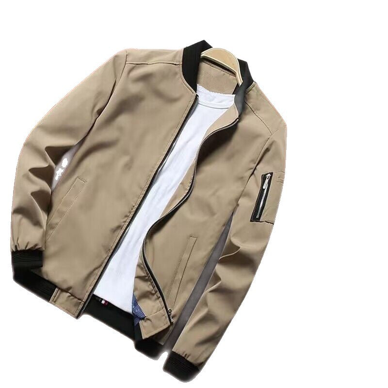 Herren Bomberjacke mit Reißverschluss, wasserabweisendem Nylon und Ärmel-Tasche Drune