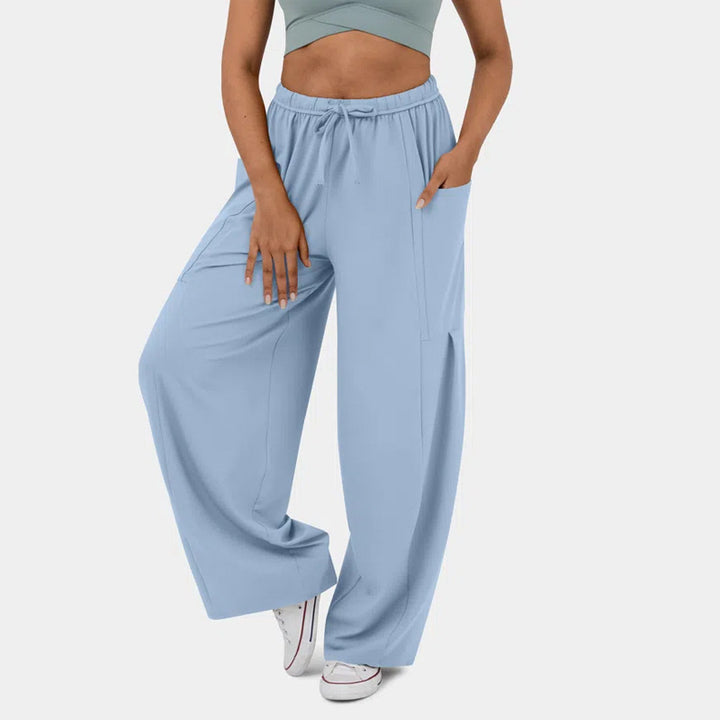 Damen Weite Freizeit-Hose mit elastischem Bund und praktischen Taschen Drune
