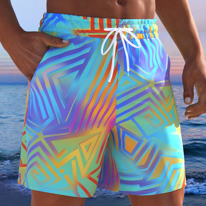 Herren Badeshorts mit animalischem Muster und elastischem Bund Drune