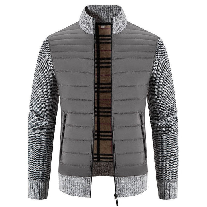 Herren Steppjacke mit modernem Strickärmeln und hohem Kragen Drune