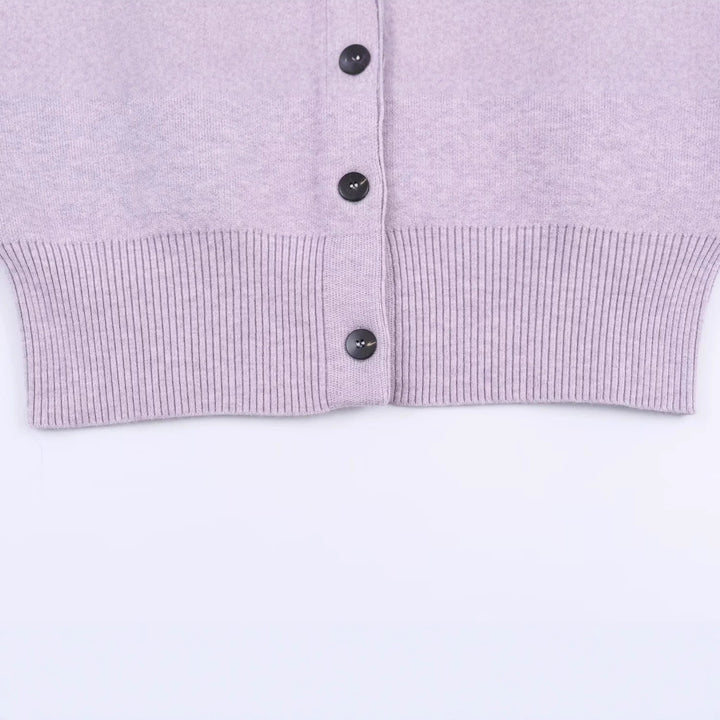Damen nan kurze Knopfstrickjacke mit Raglanärmeln, breitem Rippbund und verlängerten Ärmelbündchen Drune