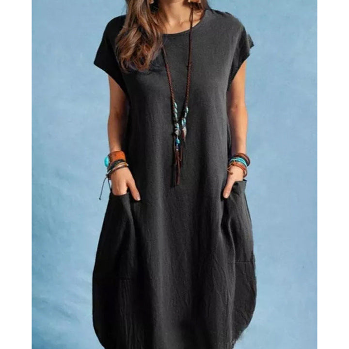 Damen luftiges Sommerkleid mit praktischen Taschen und modernem Schnitt Drune