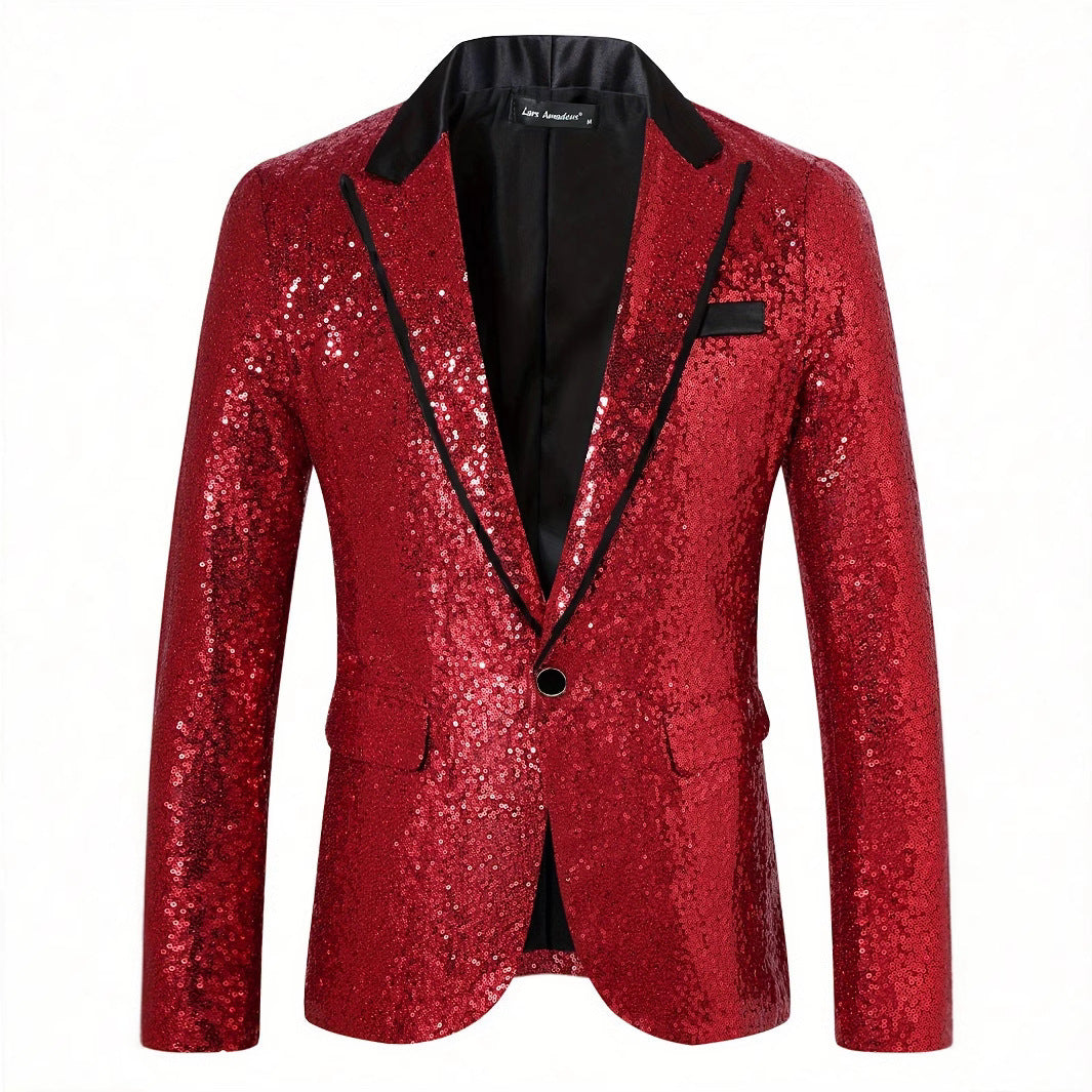 Herren Glamouröser Paillettenblazer Drune