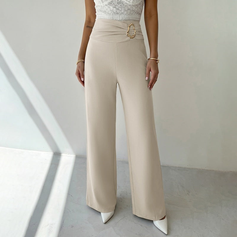 Damen Elegante High-Waist Palazzo-Hose Drune