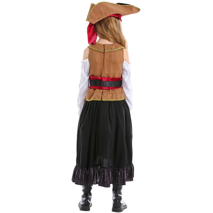 Mädchen Piratenkostüm mit authentischen Accessoires und schwingendem Rock Drune