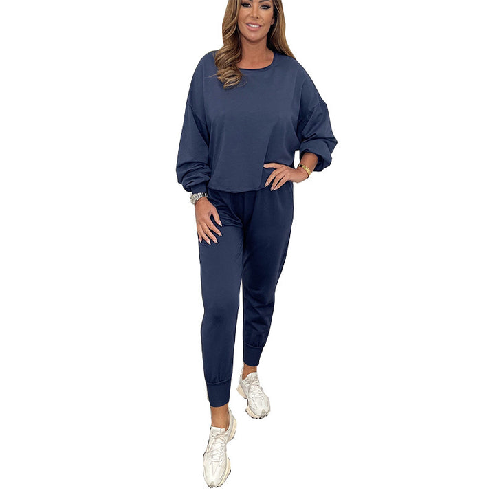 Damen Sportliches Lounge-Set mit weitem Schnitt und elastischem Bund Drune