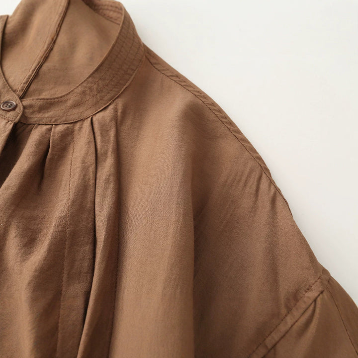 Damen Leichter Cropped-Blouson mit Faltenpasse, Stehkragen und Elastikbund Drune