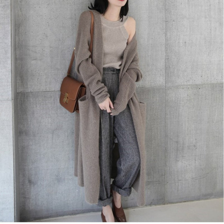 Damen Lounge-Mantel mit offenen Front und praktischen Taschen Drune