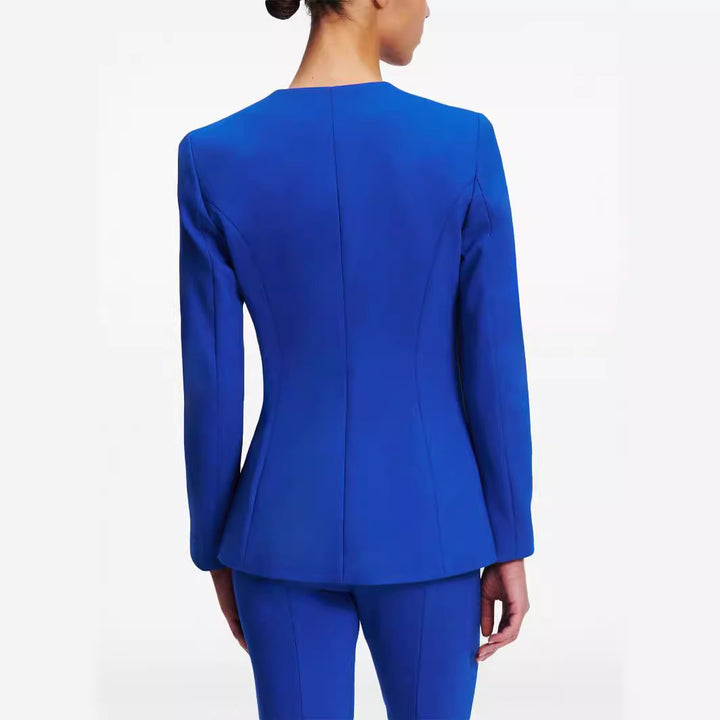 Damen Cape-Ärmel Tailoring-Blazer mit taillierter Silhouette und ausgestellter Hose mit Beinschlitz Drune