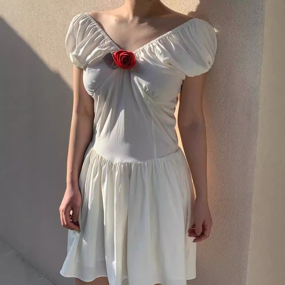 Damen Sommerliches Kleid mit verspielten Rüschendetails Drune