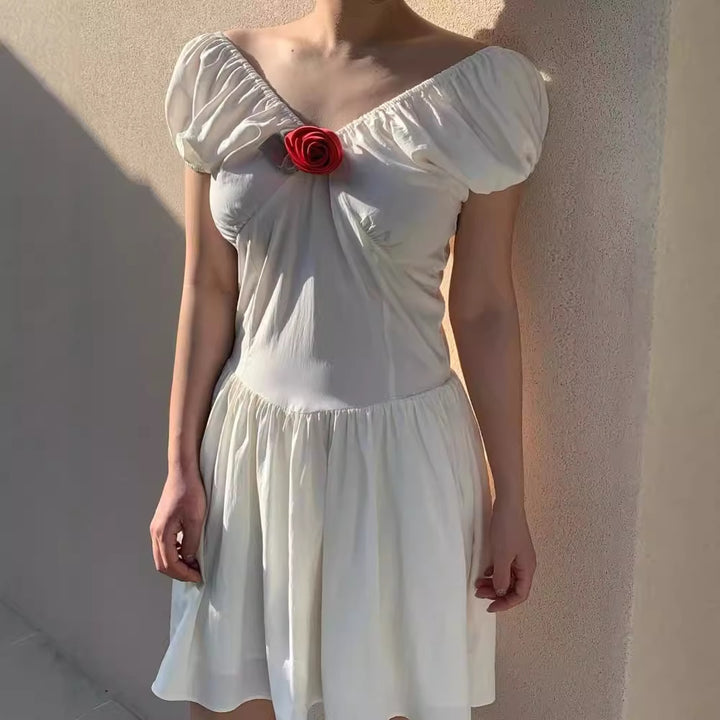 Damen Sommerliches Kleid mit verspielten Rüschendetails Drune