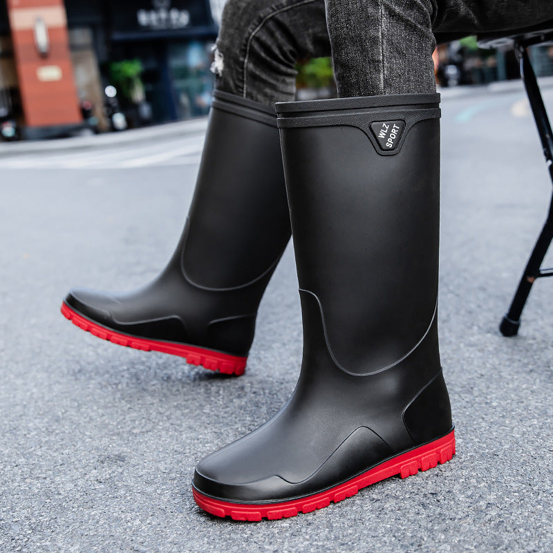 Herren Mittelhohe Wasserdichte Gummistiefel mit kontrastierender Profilsohle Drune