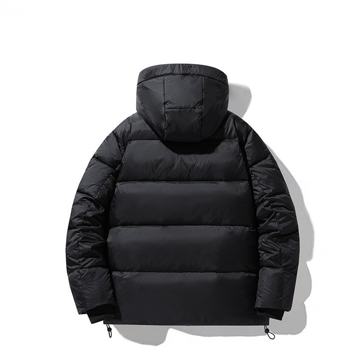 Herren Volumen-Steppjacke mit Kapuze, wasserabweisender Shell und Kordelzug Drune