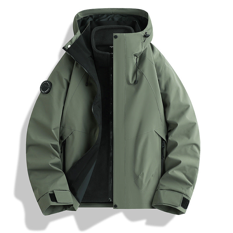 Herren wasserdichte Softshelljacke mit Kapuze und Fleece-Innenfutter Drune