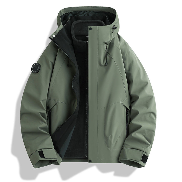 Herren wasserdichte Softshelljacke mit Kapuze und Fleece-Innenfutter Drune
