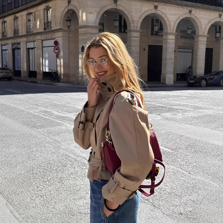 Damen modischer Trenchcoat mit innovativem Schnitt und praktischen Details Drune
