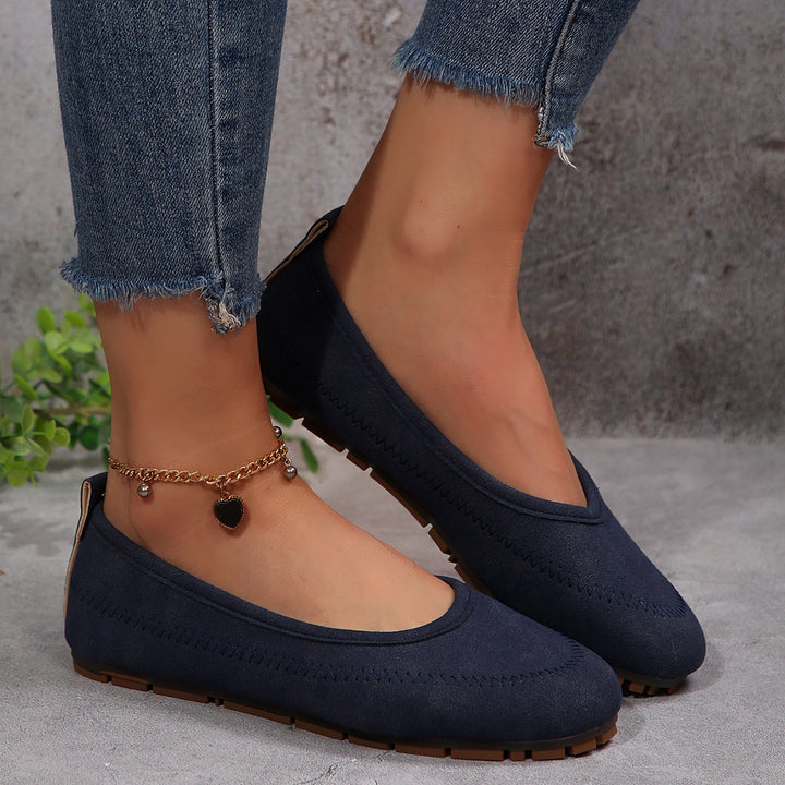 Damen  komfortable Ballerina-Slipper mit gepolstertem Komfortfußbett und rutschfester Profilsohle Drune