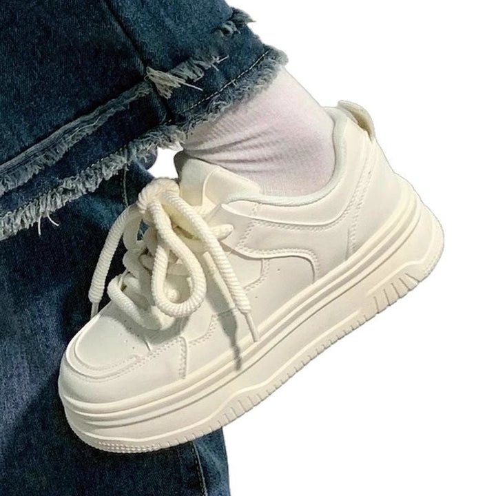 Damen Komfortable Plateau-Sneaker mit trendigem Design und dicker Sohle Drune
