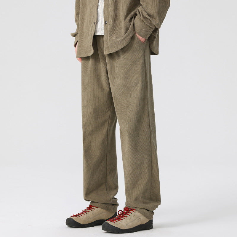 Damen Cordhose mit weitem Bein, elastischem Bund und Kordelzug Drune