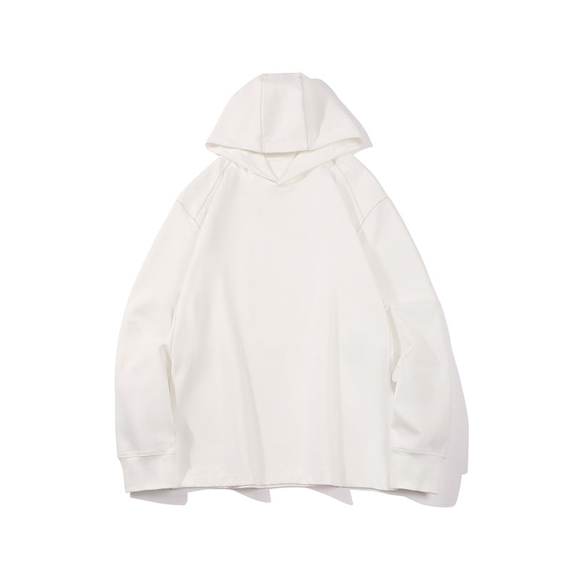 Herren Oversize-Kapuzenpullover aus schwerem Baumwolljersey mit Raglanärmeln und sichtbaren Kontrastnähten Drune