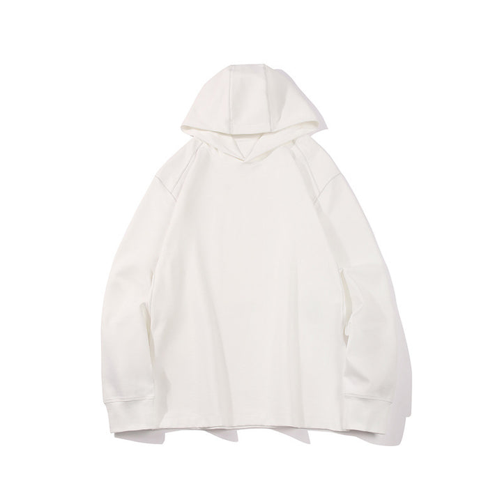 Herren Oversize-Kapuzenpullover aus schwerem Baumwolljersey mit Raglanärmeln und sichtbaren Kontrastnähten Drune