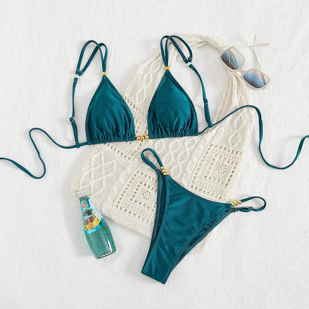 Damen Triangel-Bikini-Set mit raffinierten Schmuckakzenten Drune