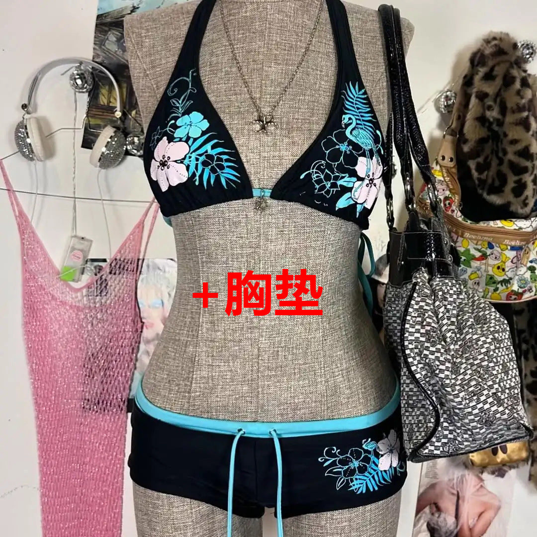 Damen-Bikini-Set mit floralem Design und verstellbaren Trägern Drune