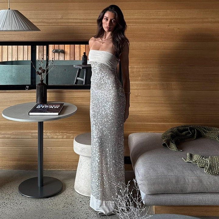 Damen Glamouröses Abendkleid mit schimmernden Pailletten und figurbetonter Silhouette Drune