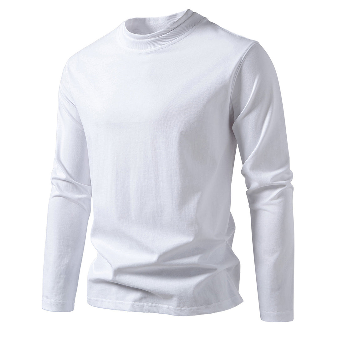 Herren Langes Feinstrick-Shirt mit Mockneck, geripptem Kragen und schlanker Silhouette Drune